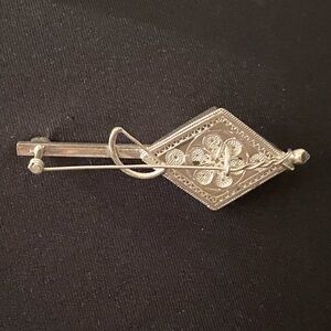 Vintage Sterling Silver Lyra or Kemenche Brooch